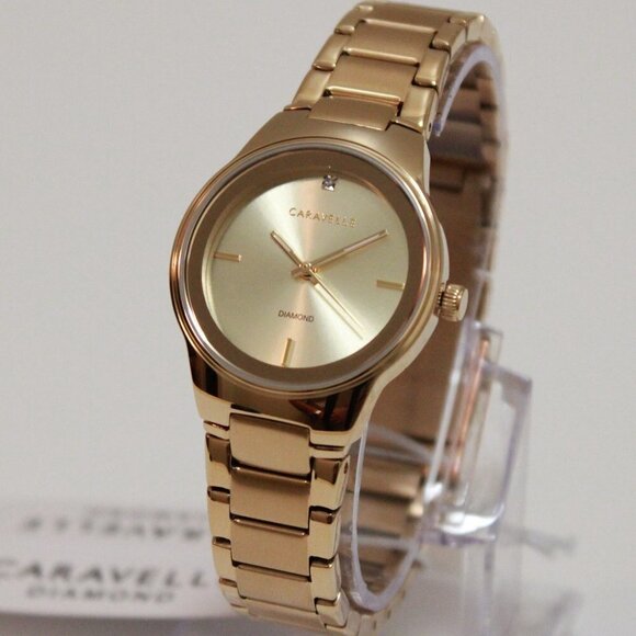 Caravelle Ladies Diamond Accent Watch By Bulova 30mm - Picture 4 of 13